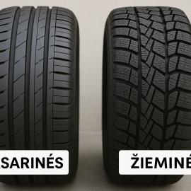 Kodėl vasarą svarbu naudoti vasarines automobilio padangas?