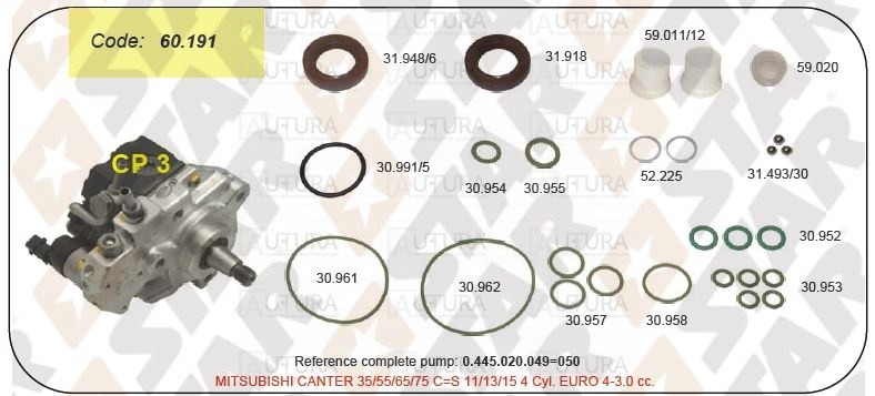 KURO SIURBL.REM.KPL.CR BH CP3 MITSUBISHI CANTER 3C11 3.0L 2006-PRESENT