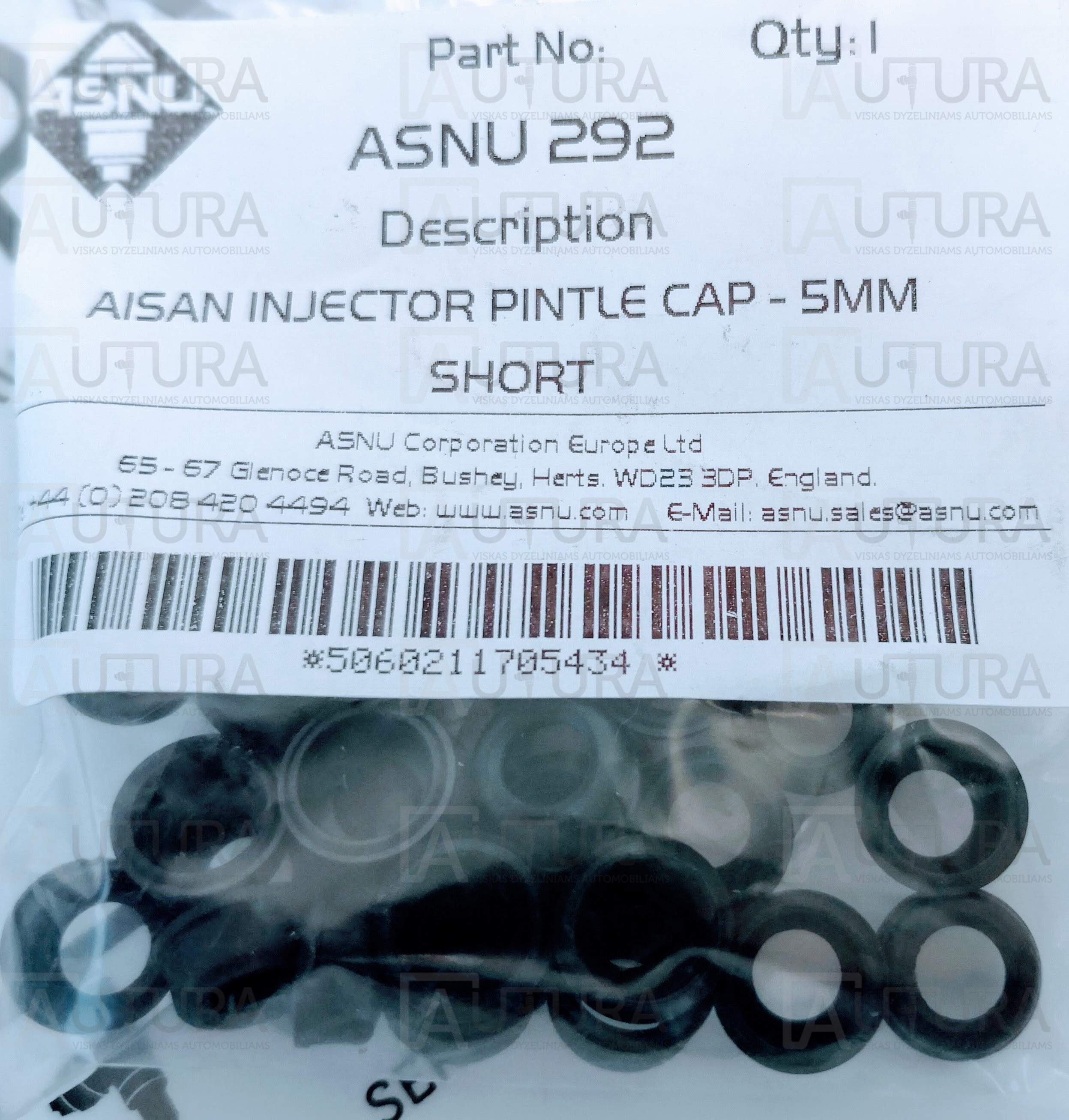 PINTLE CAP ASIAN INJECTOR BLACK 4MM 5MM