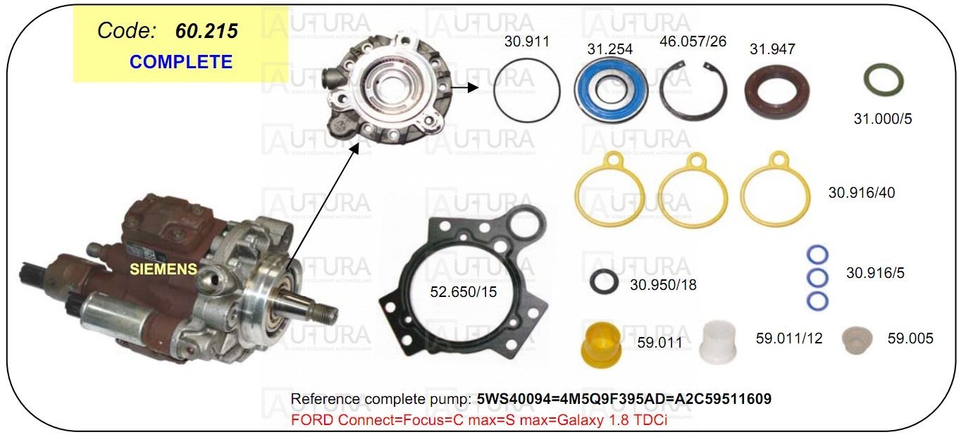 KURO SIURBL.REM.KPL.CR SIEMENS 5WS40094 FORD 1.8TDCI