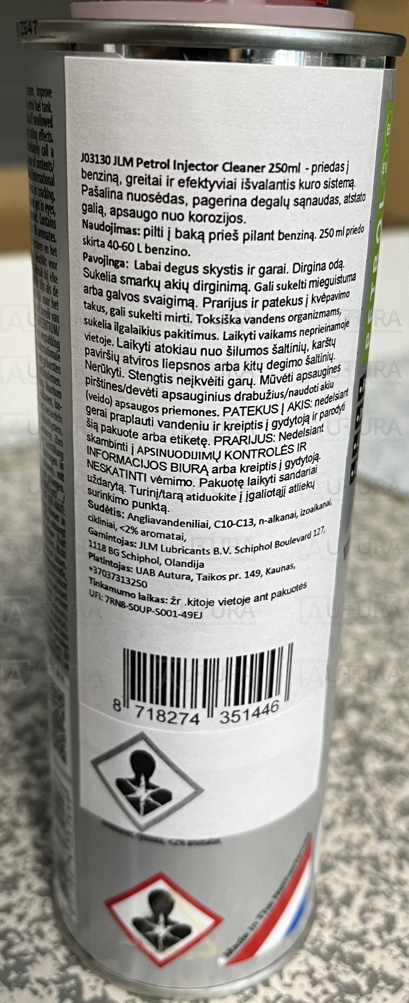 Benzininių purkštukų valiklis JLM Petrol Injector Cleaner 250ml PRO_2
