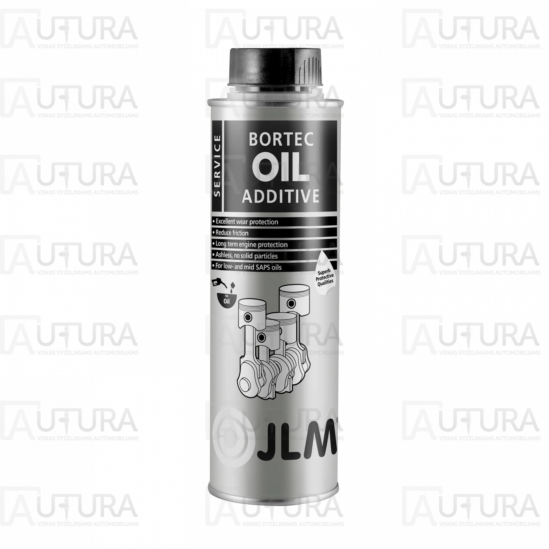 Alyvos priedas mažinantis trintį JLM BORTEC OIL ADDITIVE-ENGINE FRICTION REDUCTION