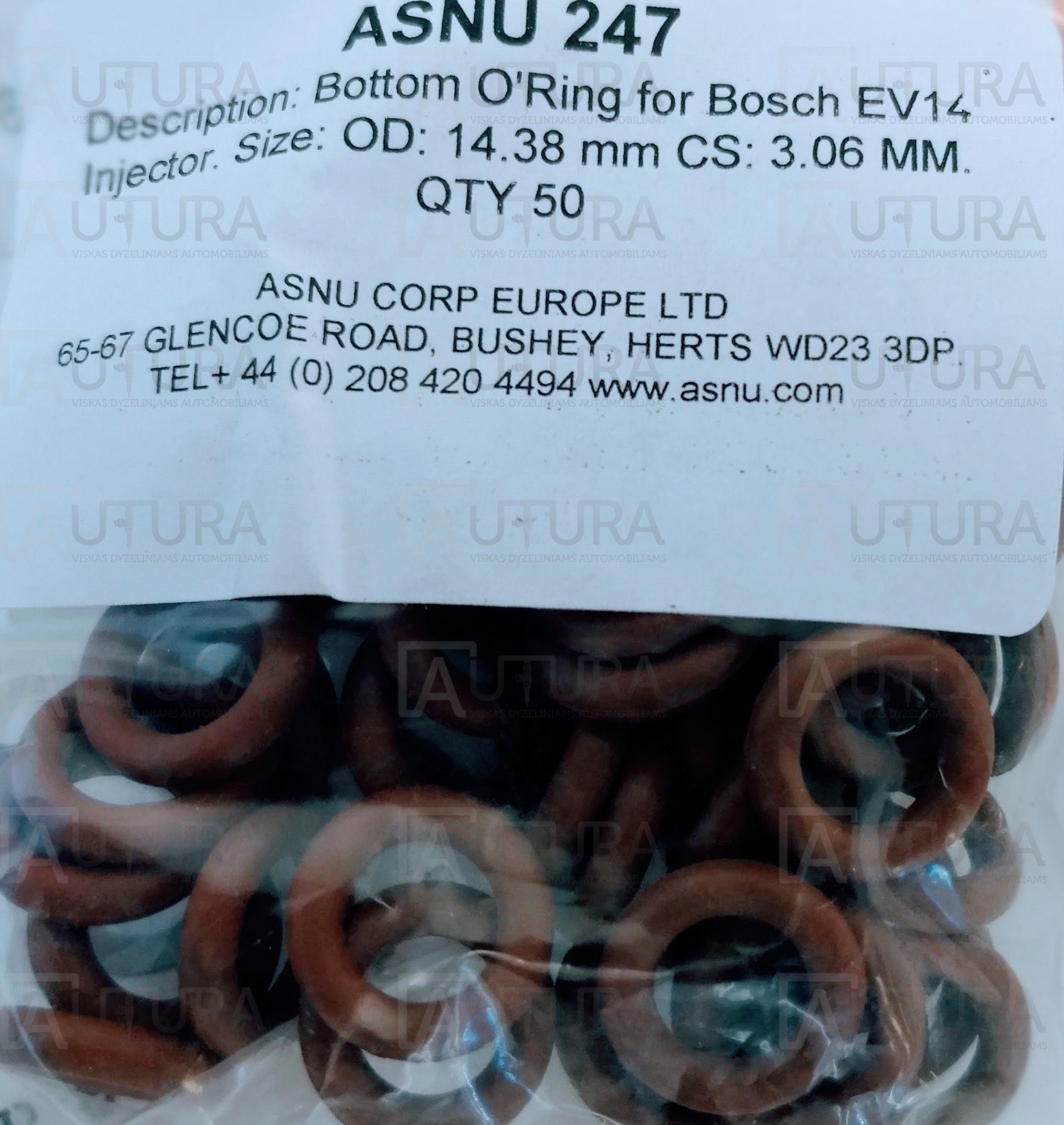 O-ZIEDAS BOTTOM O'RING BOSCH EV14 INJECTOR